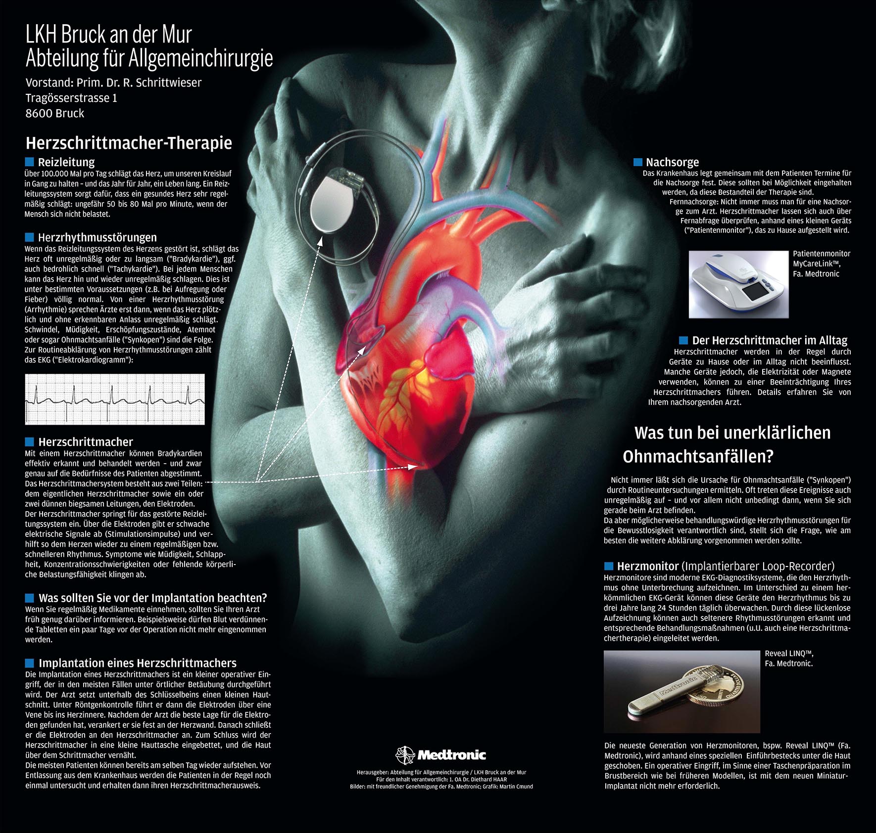 Herzschrittmacher-Grafik fuer Schaukasten_Fertig_klein Krankenhaus Plakat für Herzpatienten